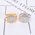 Popular geometric ring with micro-zirconia personality and domineering men's ring