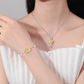 Popular sunflower necklace, women's bracelet, sunflower earrings, trendy niche personality
