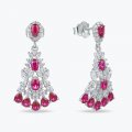 S925 silver needle popular imitation jewelry accessories ruby ??earrings for women