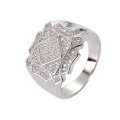 Popular geometric ring with micro-zirconia personality and domineering men's ring
