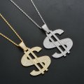 Large full diamond dollar pendant real gold electroplated copper inlaid zircon personality hiphop street style hip hop brand dec