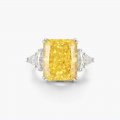 925 sterling silver European and American luxury atmosphere fashion colorful yellow ring inlaid with imported high carbon diamon
