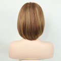 New Brown Short Bob Hairstyle Fashion Pick Dyeing Button Chemical Fiber Wig