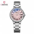 Chenxi Roman Couple Calendar Blue Pink White Steel Waterproof Luminous Classic Spherical Quartz Watch