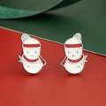 S925 sterling silver needle Christmas series small fresh and sweet temperament earrings
