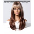 New Gradient Color High-level Medium-length Curly Hair summer Dopamine wig