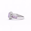 S925 sterling silver ring high-grade purple gemstone zircon inlaid high-grade exquisite temperament closed ring
