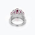 New Year of the Zodiac Six Red Diamond Princess Crown Ring