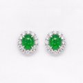 925 silver inlaid ice green chalcedony earrings agate atmospheric ladies fashionable jade earrings
