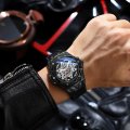 CHENXI Geometric Prismatic Rivet Cool Watch Calendar Silicone Luminous Waterproof Men's Quartz Watch