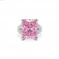 Classic European and American hot-selling 15CT vivid pink ice flower cut high carbon diamond ring