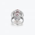 Temperamental red corundum pigeon egg luxury high-grade colored gem ring