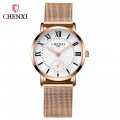 Chenxi stainless steel mesh strap couple watch men and women thin Roman fashion waterproof quartz watch
