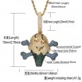 Hip-hop full diamond colorful pirate ice cream couple pendant copper inlaid zircon European and American men's necklace