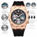 Chenxi multifunctional watch for men, three-eye six-pin cross-border live source manufacturer, silicone calendar waterproof quar