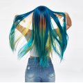 New colorful Long Straight Hair Cosplay Fashion Center Parted Wig
