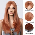 Medium Length Straight Orange Wig