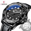 Chenxi mechanical watch for men, fully automatic calendar, luminous, waterproof, genuine leather strap, fashionable, high-end bu