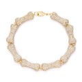 Hip-hop bone chain bracelet copper inlaid zircon personality trendy nightclub disco couple bracelet