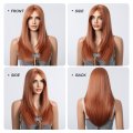 Medium Length Straight Orange Wig