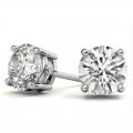 Hot selling 925 sterling silver electroplated platinum round high carbon diamond snowflake single stone earrings