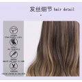 Long Hair Big Wave Air Bangs Gradient Color Full Head wig