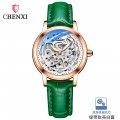Chenxi fashion diamond-studded waterproof fully automatic hollow mechanical watch for women