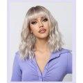 Gradient Color Bangs Short Curly Hair Wool Curls Natural Layers Lazy wig