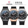 Chenxi new trend fashion men's watch calendar waterproof rivet silicone strap manufacturer quartz watch