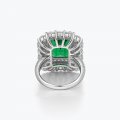 Hot selling light luxury style 925 sterling silver jewelry emerald halo ring
