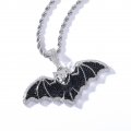 New bat hip-hop necklace European and American men's trendy cool necklace micro-inlaid zircon street dance rap pendant