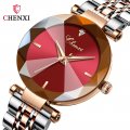 Chenxi women's fashion watch women's diamond glass face waterproof quartz watch