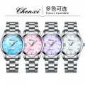 CHENXI mother-of-pearl dial steel belt women's watch luminous waterproof diamond fashion quartz watch