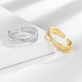 Cross Ring Women's Simple Light Luxurious Micro-Inlaid Zirconia Ring Jewelry