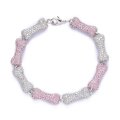 Hip-hop bone chain bracelet copper inlaid zircon personality trendy nightclub disco couple bracelet
