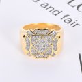 Popular geometric ring with micro-zirconia personality and domineering men's ring
