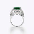 High-end Fashion Wood Green 925 Sterling Silver Jewelry Emerald Halo Ring