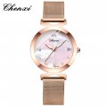 Chenxi new mother-of-pearl quartz ladies watch with solid gold and steel strap