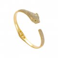 Hip-hop new leopard bracelet copper inlaid zircon men's and women's hip-hop leopard head bracelet high-end
