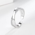 Cross Ring Women's Simple Light Luxurious Micro-Inlaid Zirconia Ring Jewelry