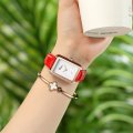 Square watch for women genuine leather belt women's watch thin waterproof watch fashion simple three-pin small square fashion qu