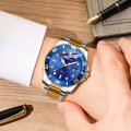 Men's fashion waterproof quartz watch factory direct sale steel band wholesale magnifying glass calendar watch