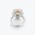 New popular 925 silver elegant yellow diamond versatile commuter ring