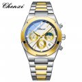 Chenxi men's watch multi-function watch calendar moon phase chronograph men's watch steel belt luminous waterproof
