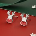 S925 sterling silver needle Christmas series small fresh and sweet temperament earrings