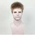New Men's Short Hair Fluffy Burr Multi-color Chemical Fiber Wig