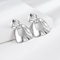 18K gold earrings, stylish and personalized S925 silver needle earrings