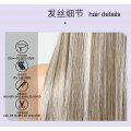 Temperament Long Hair Natural Invisible Front Lace Head Woven center paerted No Bangs Full head Covering Wig