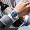 Fashionable steel band men's morning watch calendar luminous waterproof watch quartz watch factory spot wholesale