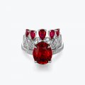 New Year of the Zodiac Six Red Diamond Princess Crown Ring